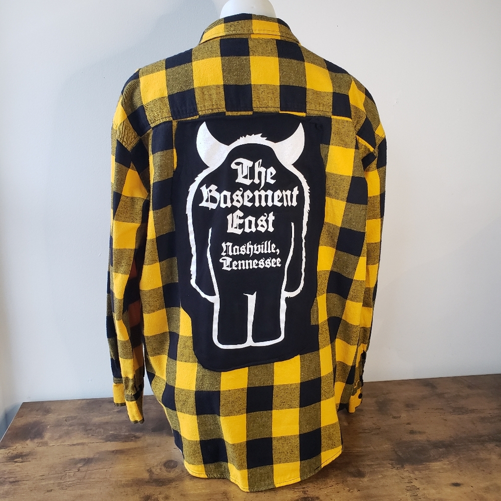 Yellow + black Steelers check grunge flannel -The Basement East Nashville
